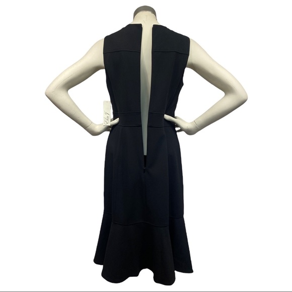 NWT Eliza J Black Ruffled Fit & Flare Dress Size 8 - Picture 6 of 9